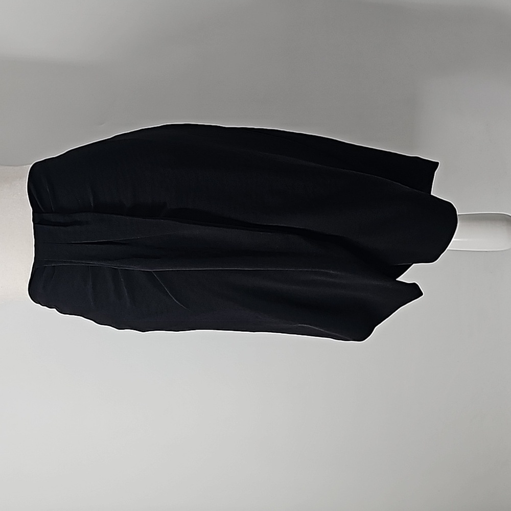 Express Sexy Crinkle Fabric Skirt with Front Pleat Detail & Slit Black - Picture 11 of 11